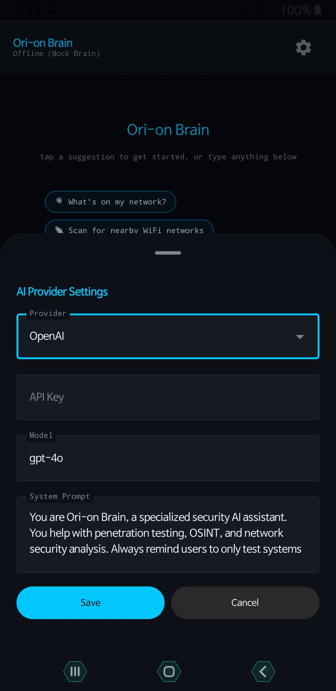Optix OpenAI provider settings