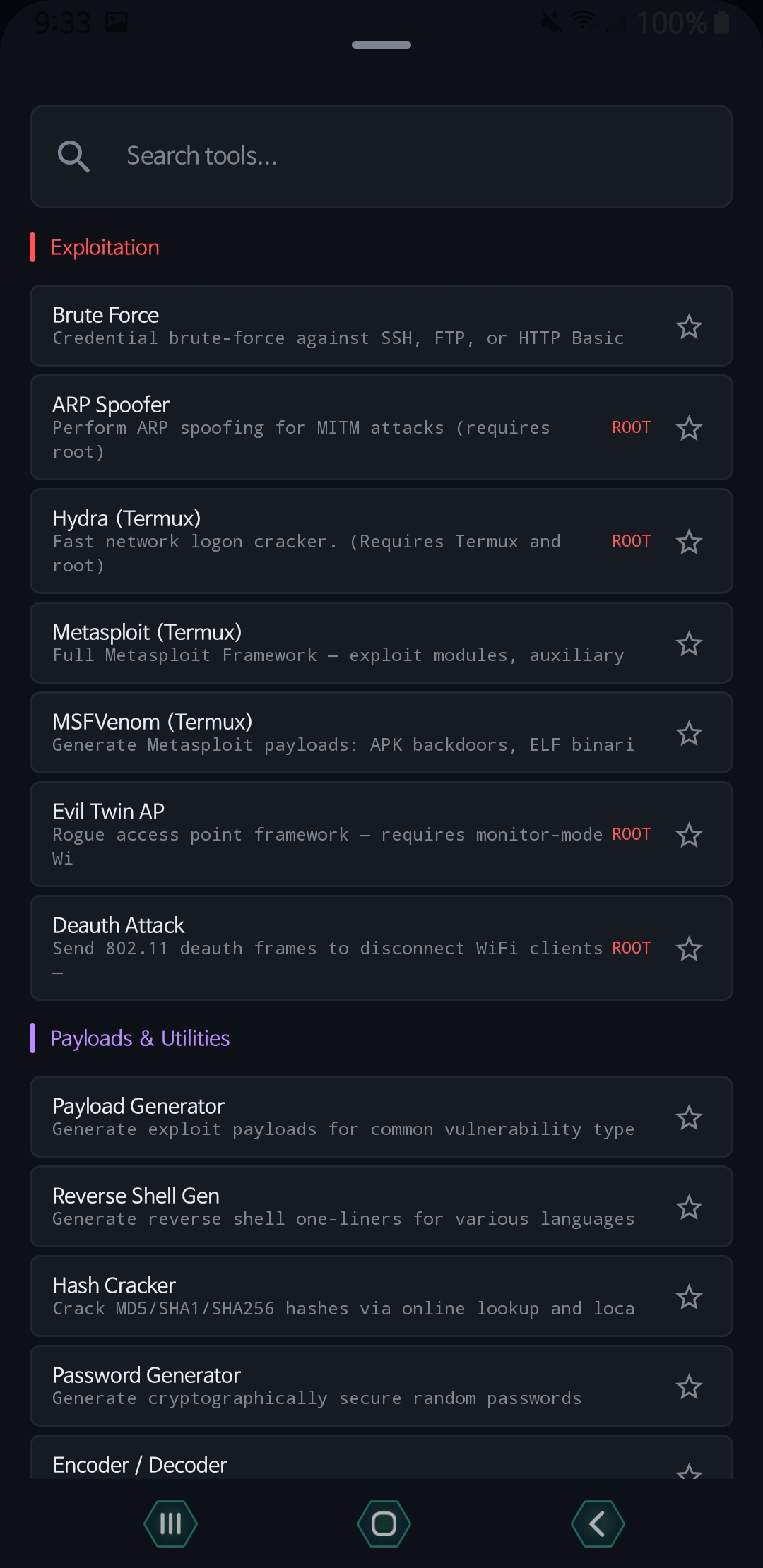 Optix exploitation and payload tools list