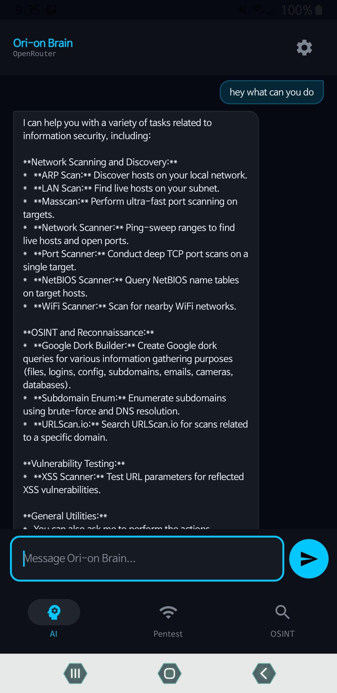 Optix AI capabilities response